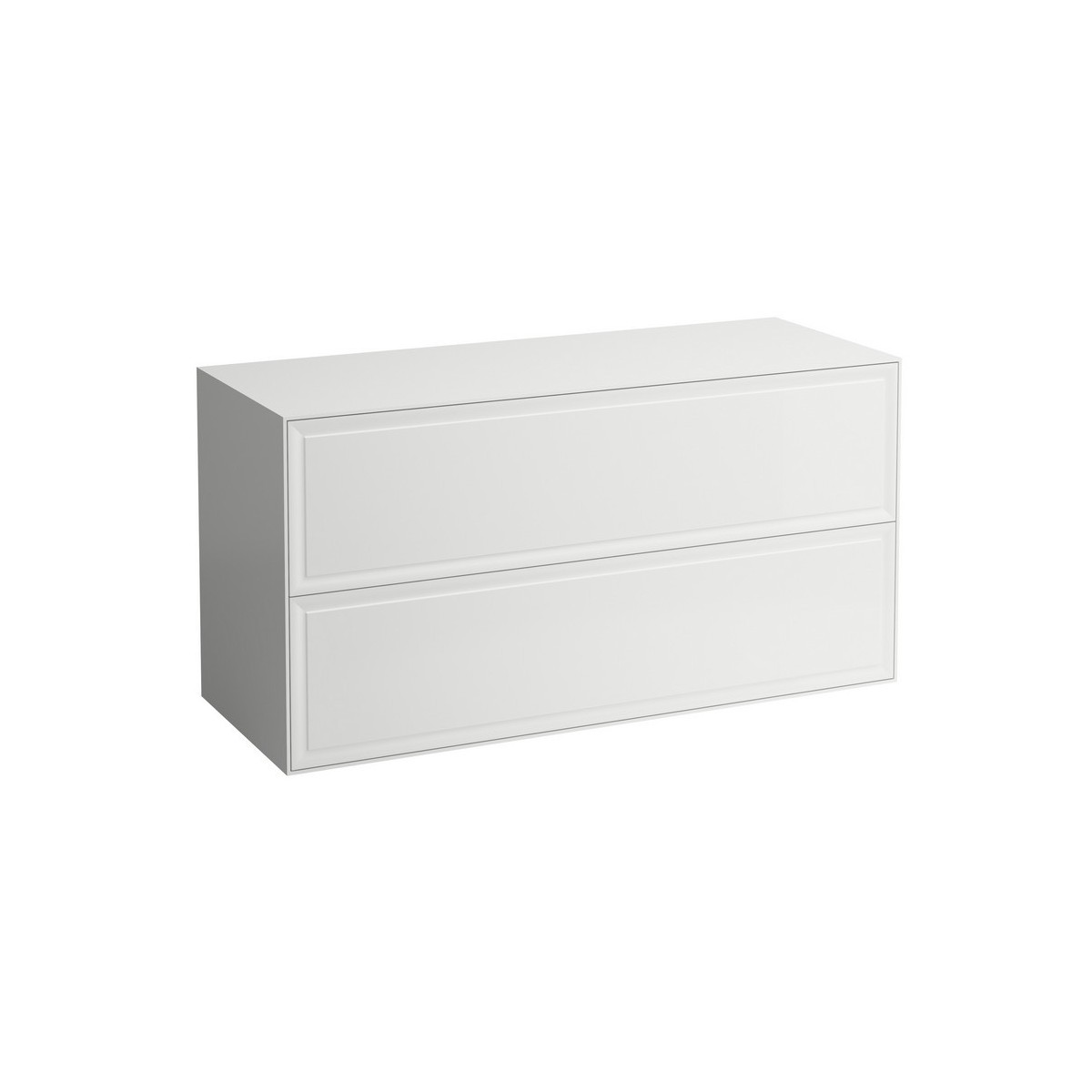 The new classic meuble sans découpe avec deux tiroirs blanc mat 1175x455x600 mm - LAUFEN H4060260851701 