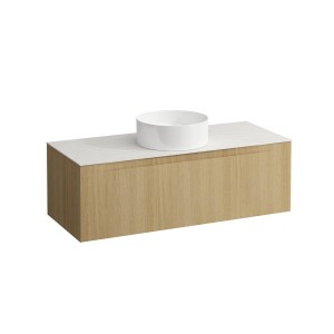 Arun meuble 1200 1t avec découpe centrale plan ardesia bianca special colour - LAUFEN H4141211519901 