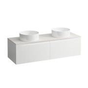 Arun meuble 1400 2t avec découpe à gche et à dte plan ardesia bianca multicolour - LAUFEN H4141341519991 