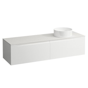 Arun meuble 1600 2t avec découpe à dte plan ardesia bianca multicolour - LAUFEN H4141431519991 