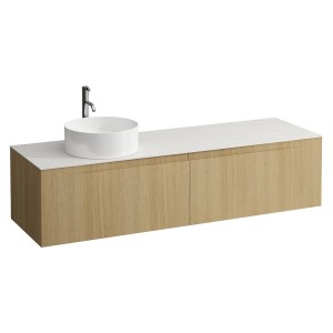 Arun 1600 2t avec découpe à gche plan ardesia bianca percé 1t special colour - LAUFEN H4141461519901 