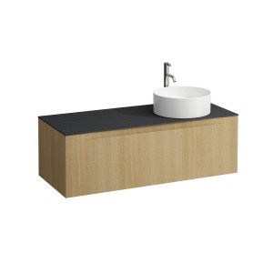 Arun 1200 1t avec découpe à dte plan ardesia nera percé 1t special colour - LAUFEN H4151271519901 