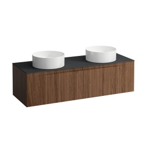 Arun 1400 2t découpe à gche et à dte plan ardesia nera noce canaletto/verre blc - LAUFEN H4151341516301 