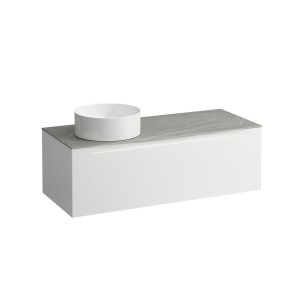 Arun meuble 1200 1t avec découpe à gche plan piasentina grigio multicolour - LAUFEN H4161221519991 