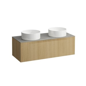 Arun 1200 1t avec découpe à gche et à dte plan piasentina grigio special colour - LAUFEN H4161241519901 