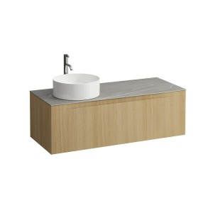 Arun 1200 1t avec découpe à gche plan piasentina grigio percé 1t special colour - LAUFEN H4161261519901 