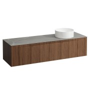 Arun 1600 2t découpe à dte plan piasentina grigio noce canaletto/verre blanc - LAUFEN H4161431516301 