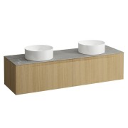 Arun 1600 2t avec découpe à gche et à dte plan piasentina grigio special colour - LAUFEN H4161441519901 