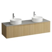 Arun 1600 2t découpe à gche et à dte plan piasentina grigio percé 1t chêne clair - LAUFEN H4161491512501 