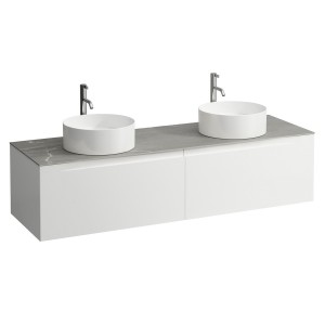 Arun 1600 2t découpe à gche et à dte plan piasentina grigio percé 1t multicolour - LAUFEN H4161491519991 
