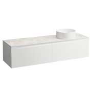 Arun meuble 1600 2t avec découpe à dte plan botticino crema multicolour - LAUFEN H4171431519991 