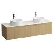 Arun 1600 2t déc à gche et à dte plan botticino crema percé 1t special colour - LAUFEN H4171491519901 