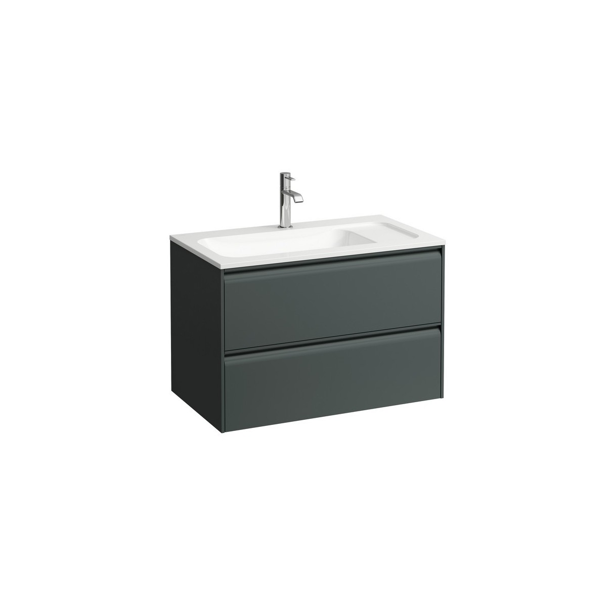 Meda meuble 800 2t pour lavabo marbond 814117 gris traffic 770x440x505 - LAUFEN H4216820112661 