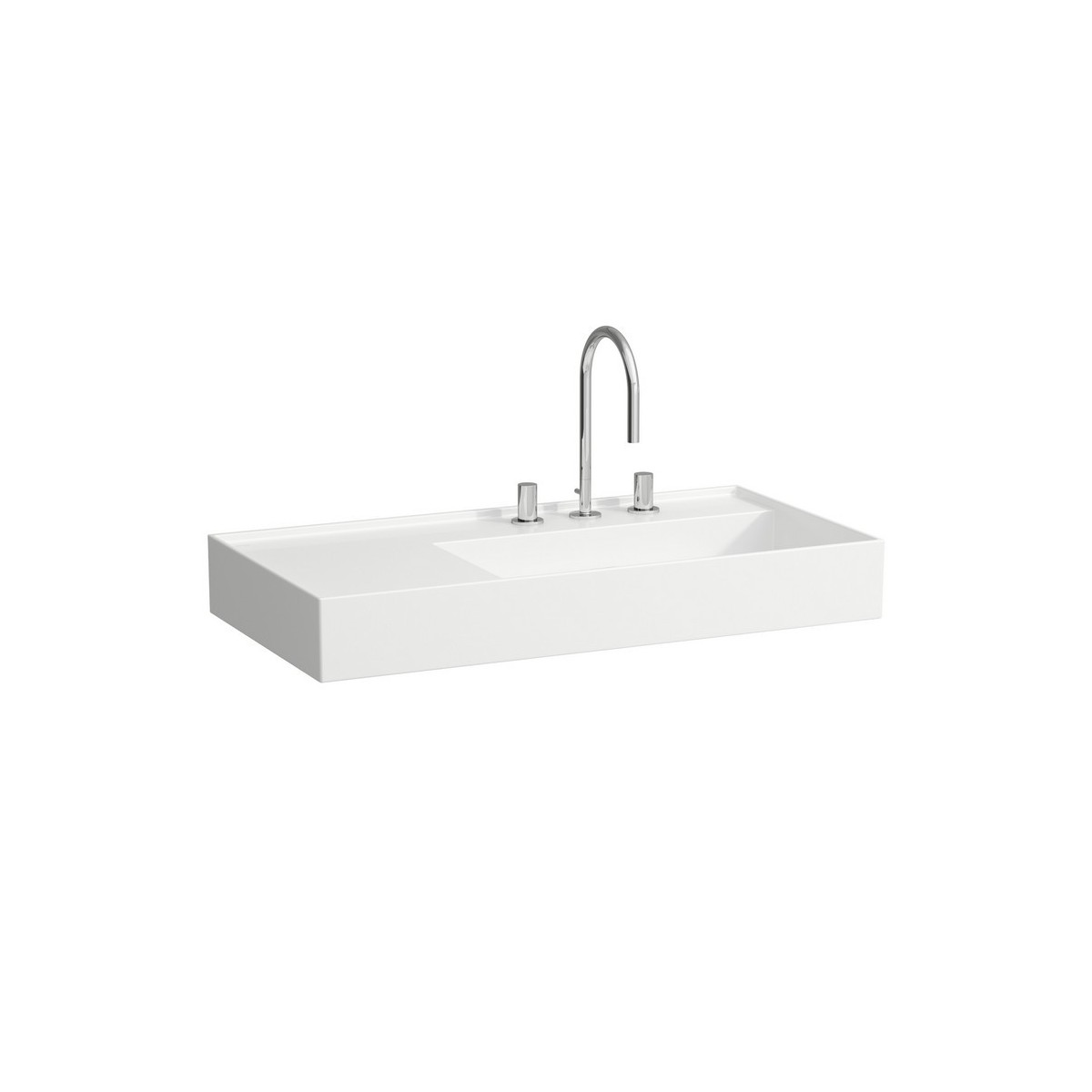 Kartell lavabo 90 p1tr plage à gauche blanc - LAUFEN H8103390001111 