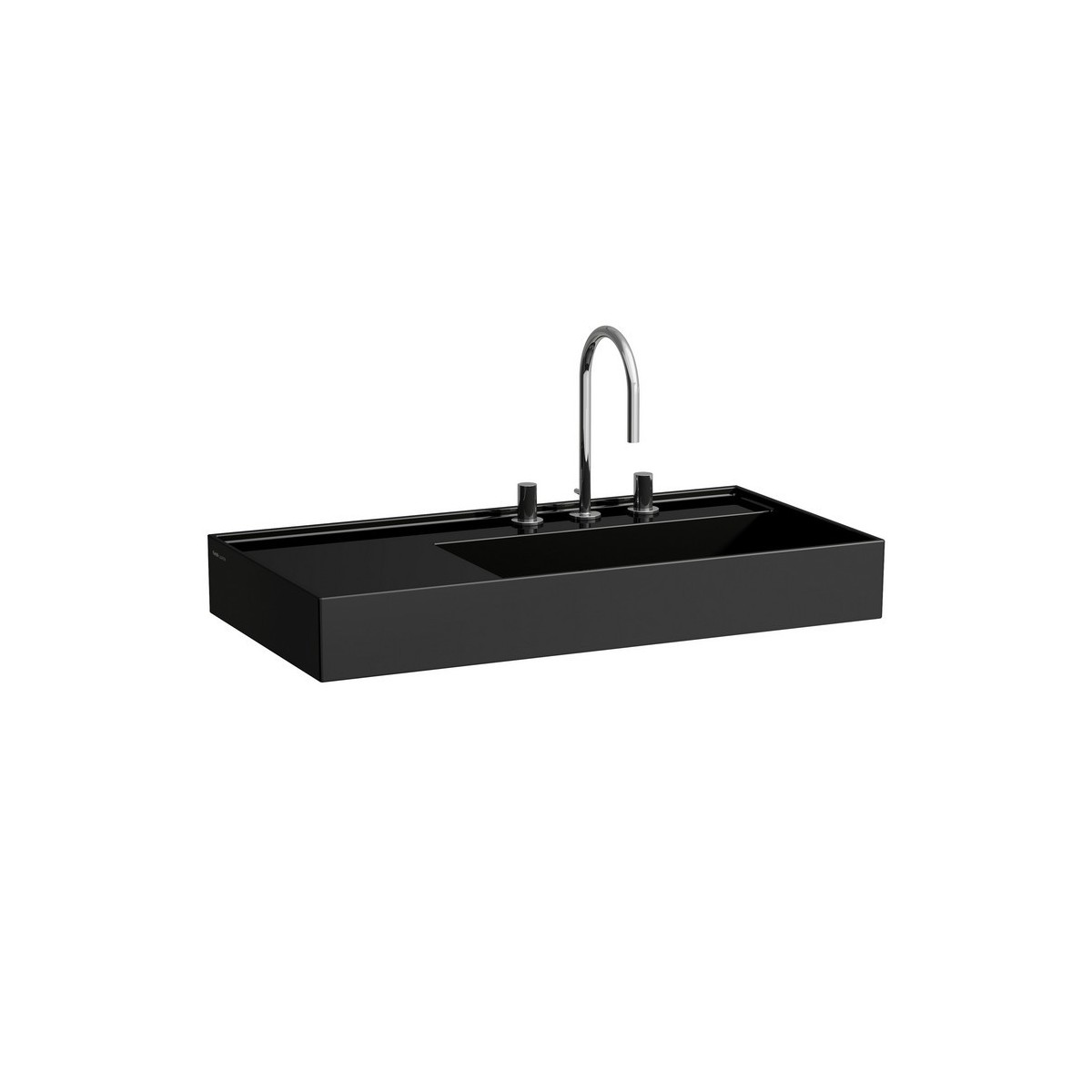 Lavabo asymétrique gauche kartell 90x46 noir br - LAUFEN H8103390201121 