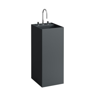 Kartell lavabo indépendant avec écoulement caché graphite mat 375x435x900 mm - LAUFEN H8113317581581 