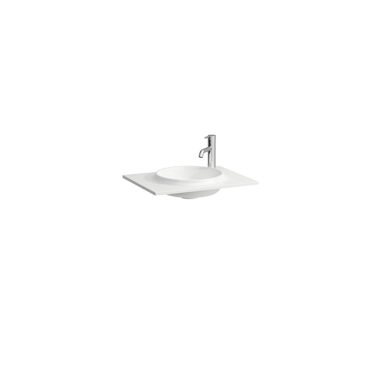 Lani lavabo à poser sur meuble slim en marbond blc 580x445x130 - LAUFEN H8140730001141 
