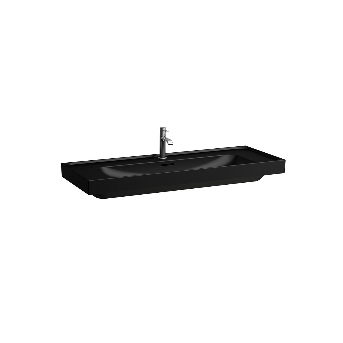 Meda lavabo mural ou à poser sur meuble noir mat 1200x460x80 mm - LAUFEN H8141117161151 