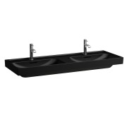 Meda lavabo double mural ou à poser sur meuble noir mat 1300x460x80 mm - LAUFEN H8141127161041 