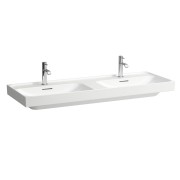 Meda lavabo double mural ou à poser sur meuble blanc mat 1300x460x80 mm - LAUFEN H8141127571111 