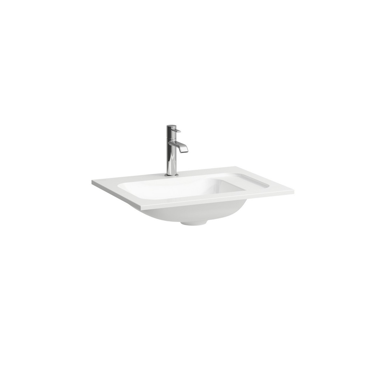 Meda lavabo slim en marbond à poser sur meuble blc mat 580x450x132 - LAUFEN H8141137571111 