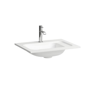 Meda lavabo slim en marbond à poser sur meuble blc mat 580x450x132 - LAUFEN H8141137571111 
