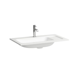 Meda lavabo slim en marbond à poser sur meuble blc mat 780x450x132 - LAUFEN H8141177571111 