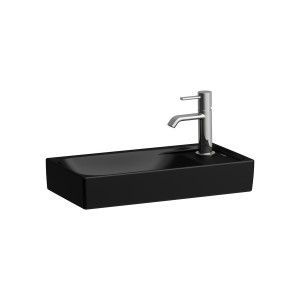 Meda lave-mains plage de robinetterie à droite noir mat 460x235x80 mm - LAUFEN H8151137161121 