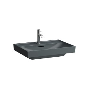 Meda lavabo à poser sur plan face inférieure meulée graphite mat 650x460x80 mm - LAUFEN H8161147581121 