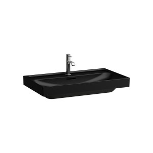 Meda lavabo à poser sur plan face inférieure meulée noir mat 800x460x80 mm - LAUFEN H8161177161091 