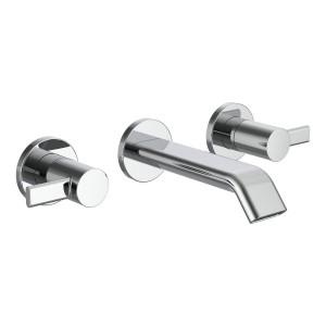 Meda mélangeur de lavabo mural 3 trous bec fixe 150 mm chromé - LAUFEN HF506624100000 