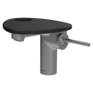 Ada mit lav tablette percée bec 110 mm ss vidage pvd inox/noir mat - LAUFEN HF506702503000 