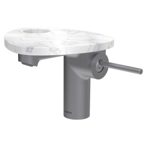 Ada mit lav tablette percée bec 110 mm ss vidage pvd inox/marbre blanc - LAUFEN HF506702505000 