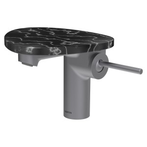 Ada mit lav tablette non percée bec 110 mm ss vidage pvd inox/marbre noir - LAUFEN HF506702506060 