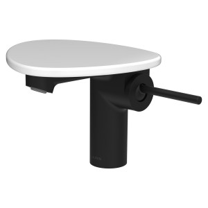 Ada mit lav tablette non percée bec 110 mm ss vidage pvd noir/blanc brillant - LAUFEN HF506702511060 