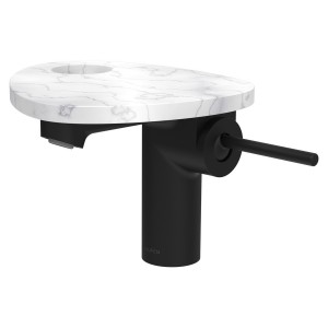 Ada mit lav tablette percée bec 110 mm ss vidage pvd noir/marbre blanc - LAUFEN HF506702515000 