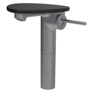 Ada mit lav réhaussé tablette non percée bec 110 mm ss vidage pvd inox/noir mat - LAUFEN HF506714503060 