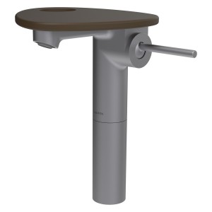 Ada mit lav réhaussé tablette percée bec 110 mm ss vidage pvd inox/café mat - LAUFEN HF506714504000 