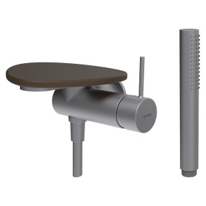 Ada mit de d à enc avec simibox 1-point tablette non percée pvd inox/café mat - LAUFEN HF506755504060 