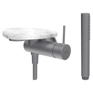 Ada mit de d à enc avec simibox 1-point tablette np pvd inox/marbre blanc - LAUFEN HF506755505060 