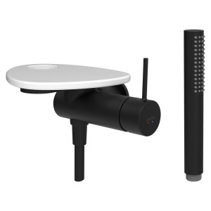 Ada mit de d à enc avec simibox 1-point tablette percée pvd noir/blanc mat - LAUFEN HF506755512000 