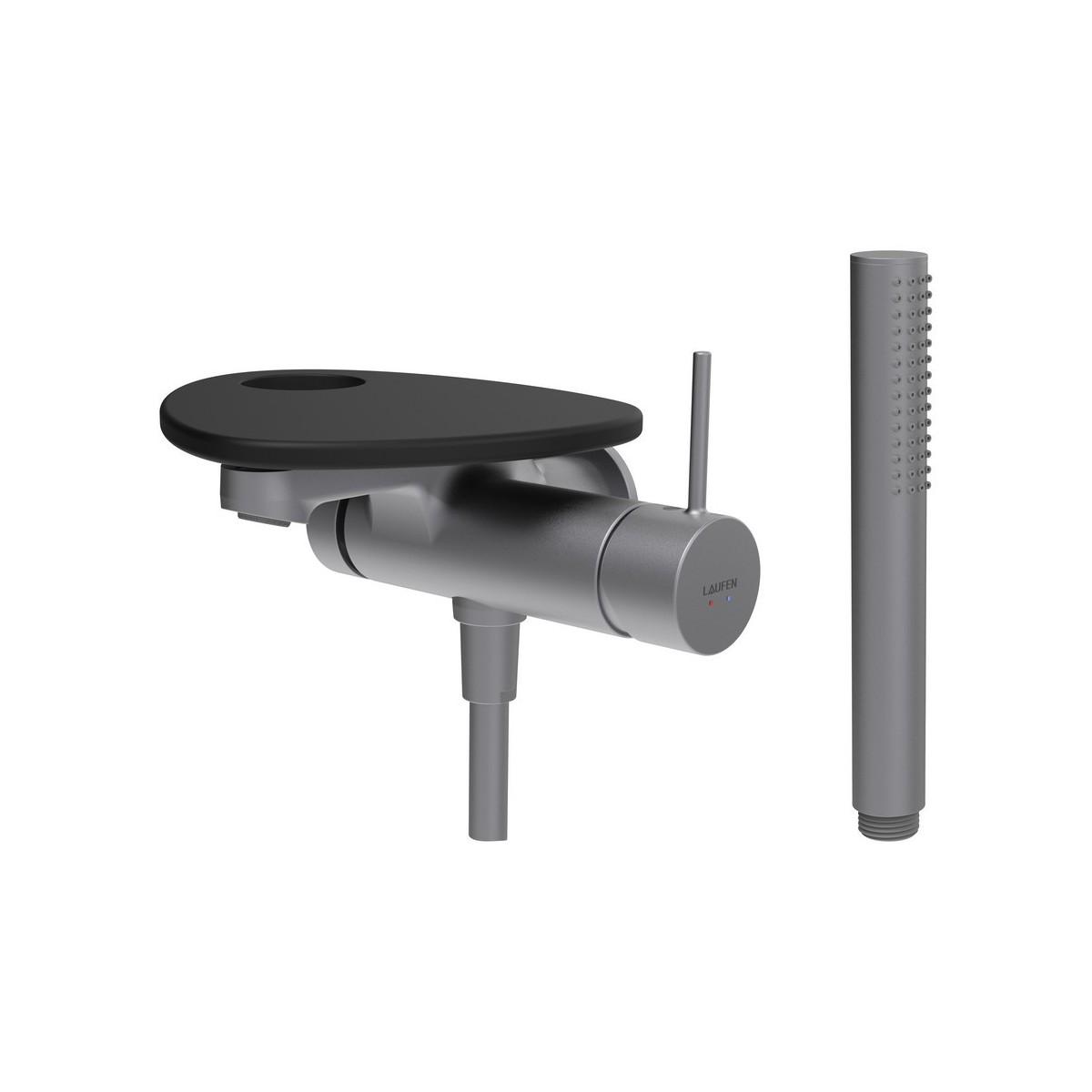 Ada mit b à enc tablette percée bec 170 mm pvd inox/noir mat - LAUFEN HF506765503000 