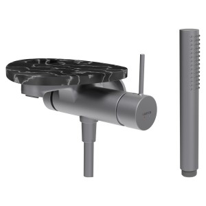 Ada mit b à enc tablette percée bec 170 mm pvd inox/marbre noir - LAUFEN HF506765506000 