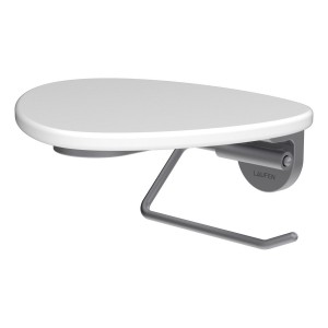 Ada porte-papier toilette tablette non percée pvd inox/blanc mat - LAUFEN HF506791502060 