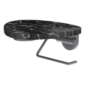 Ada porte-papier toilette tablette percée pvd inox/marbre noir - LAUFEN HF506791506000 
