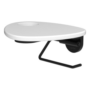 Ada porte-papier toilette tablette percée pvd noir/blanc mat - LAUFEN HF506791512000 