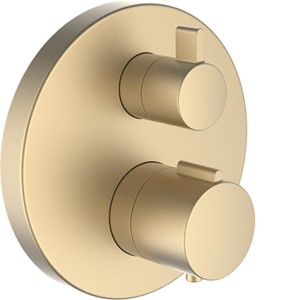 Twinplus mitigeur bd thermostatique à encastrer avec simibox pvd or pâle mat - LAUFEN HF905475462000 