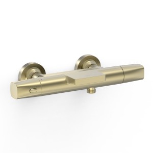 Robinet thermostatique mural pour baignoire et douche Over-wall Cava doré  - TRES 19017414CA 