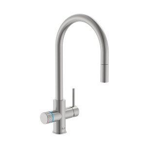 Aquafy mitigeur évier à bec tube à double sortie acier inox - ROCA A5A8D3GSM0 