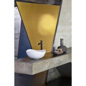 Ohtake vasque à poser en fineceramic sans trop plein ø375 x175 mm blanc beige - ROCA A327A15650 